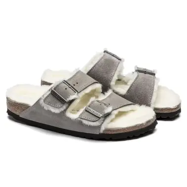 Image 2 of Birkenstock Arizona Shearling Suede Leather Regular Women's