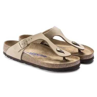 Image 4 of Birkenstock Gizeh Soft Footbed Nubuck Leather Regular Women's