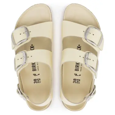 Image 3 of Birkenstock Milano Big Buckle Natural Leather Patent Narrow Women's