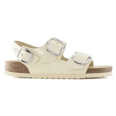 Image 4 of Birkenstock Milano Big Buckle Natural Leather Patent Narrow Women's