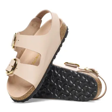 Image 2 of Birkenstock Milano Big Buckle Natural Leather Patent Narrow Women's
