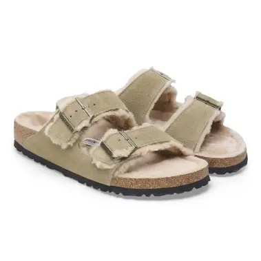 Image 2 of Birkenstock Arizona Shearling Suede Leather Narrow Women's