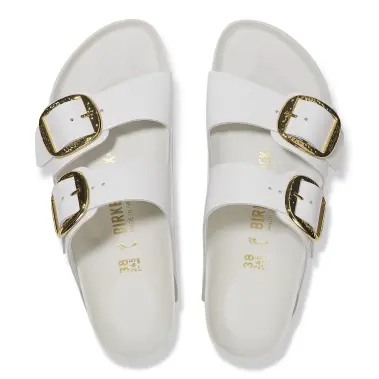 Image 3 of Birkenstock Arizona Hammered Big Buckle Natural Leather Patent Narrow Women's