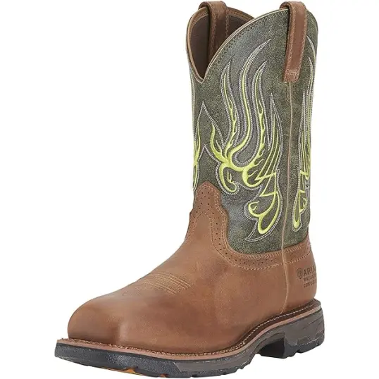 Cover image of RUST/GRN Ariat Workhog Wide Square Comp Toe Waterproof Men's