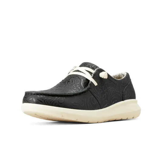 Cover image of Black Floral Emboss Ariat Hilo Women's