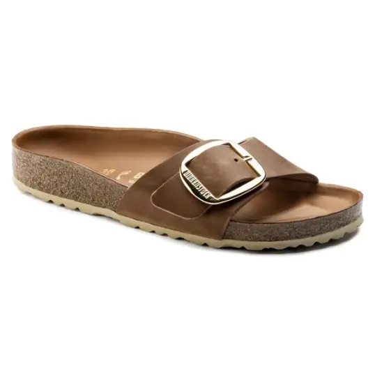 Cover image of COGNAC Birkenstock Madrid Big Buckle Oiled Leather Narrow Women's