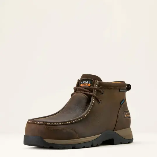 Cover image of DARK BROWN Ariat Edge Moc Waterproof Composite Toe Work Boot Men's