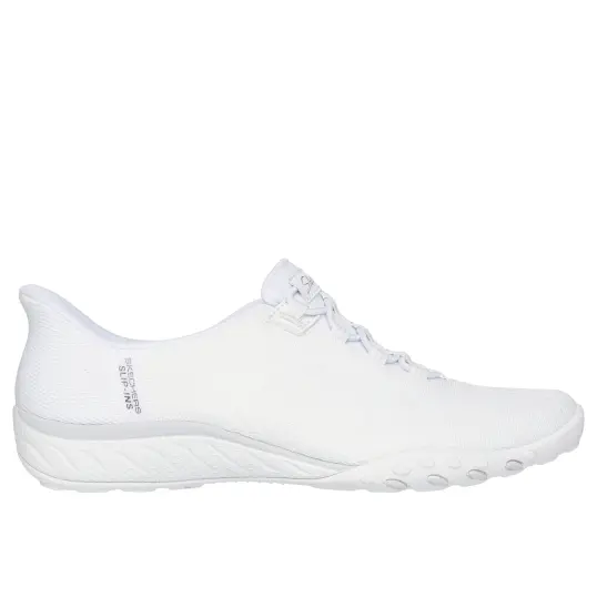 Cover image of White Skechers Slip-ins Breathe Easy Knitty Waves Women's