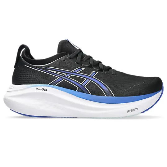 Cover image of BLACK/DARK COBALT Asics Gel-Nimbus 27 Men's