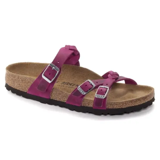 Cover image of FUCHSIA Birkenstock Franca Braided Oiled Leather Regular Women's