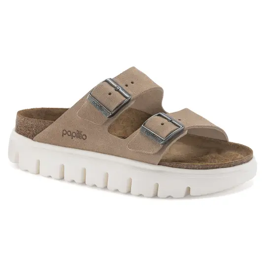 Cover image of WARM SAND Birkenstock Arizona Chunky Suede Narrow Women's