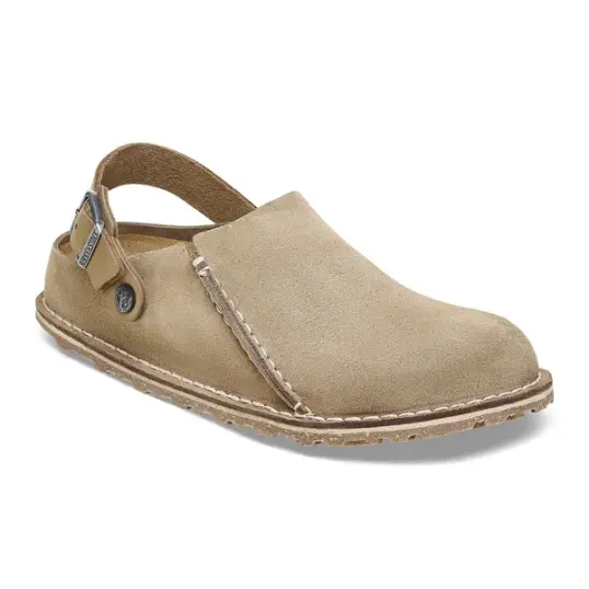Cover image of GRAY TAUPE Birkenstock Lutry Premium Suede Leather Regular Men's