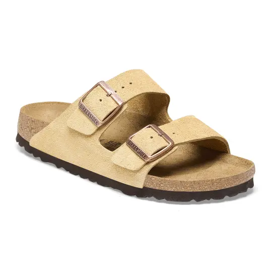 Cover image of LATTE CREAM Birkenstock Arizona Suede Leather Regular Women's