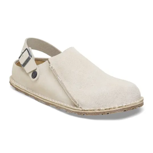 Cover image of EGGSHELL Birkenstock Lutry Premium Suede Leather Narrow Women's