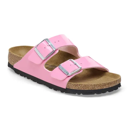Cover image of Candy Pink/Black Birkenstock Arizona Birko-Flor Patent Regular Women's