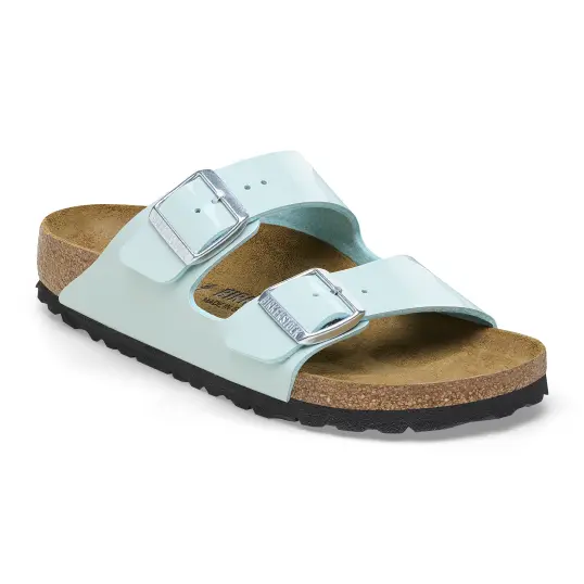 Cover image of SURF GREEN Birkenstock Arizona Birko-Flor Patent Narrow Women's