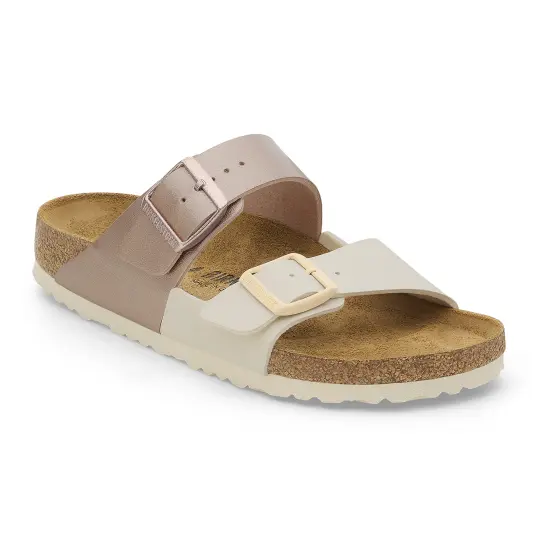 Cover image of Eggshell/Copper Birkenstock Arizona Split Birko-Flor Narrow Women's