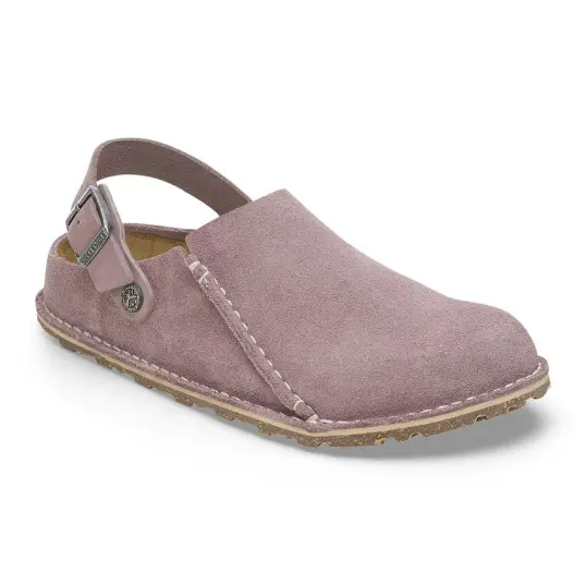 Cover image of FADED PURPLE Birkenstock Lutry Premium Suede Leather Narrow Women's
