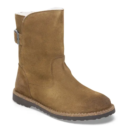 Cover image of DARK TEA Birkenstock Uppsala Shearling Suede Leather Regular Women's