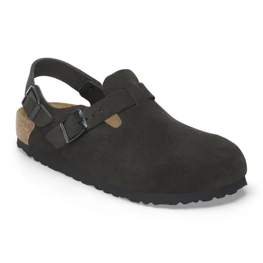 Cover image of Black Birkenstock Tokio Suede Leather Narrow Women's