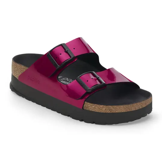 Cover image of Steel Magenta Birkenstock Arizona Flex Platform Birko-Flor Patent Narrow Women's