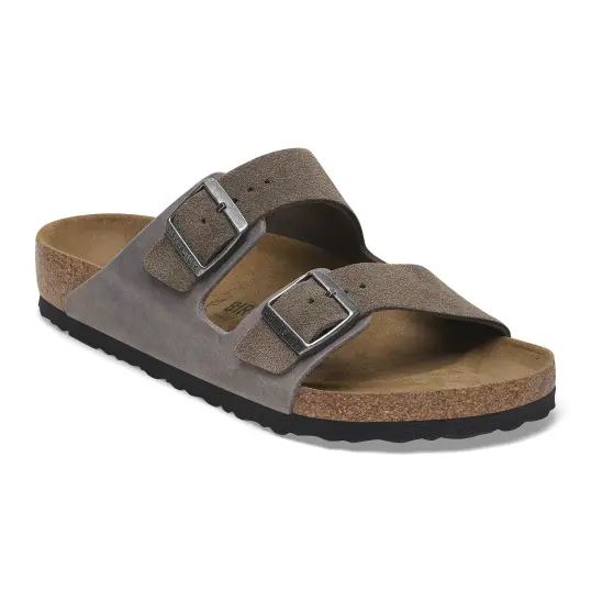 Cover image of Concrete Gray Birkenstock Arizona Mixed Leather Regular Men's