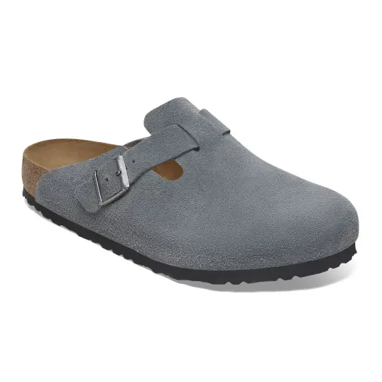 Cover image of BASALT GRAY Birkenstock Boston Soft Footbed Suede Regular Unisex