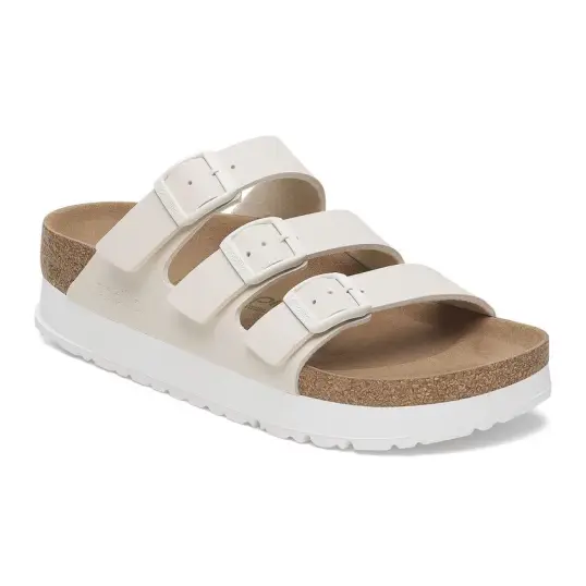 Cover image of EGGSHELL Birkenstock Florida Platform Flex Vegan Birko-Flor Narrow Women's