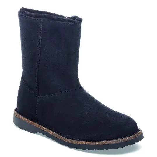 Cover image of BLACK Birkenstock Uppsala Shearling Zippered Suede Leather Regular Women's