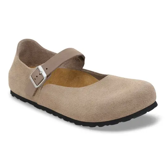 Cover image of TAUPE Birkenstock Mantova Suede Leather Narrow Women's