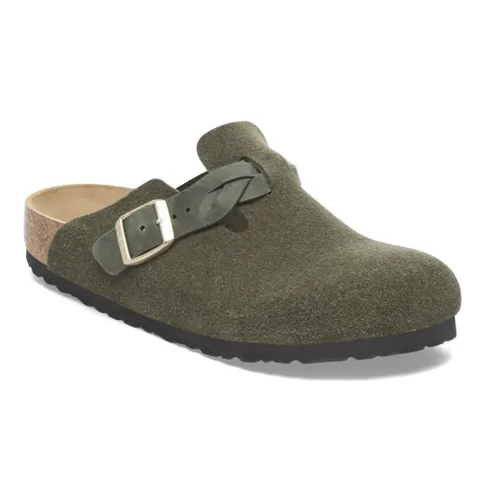 Cover image of THYME Birkenstock Boston Braided Oiled Suede/Natural Leather Narrow Women's