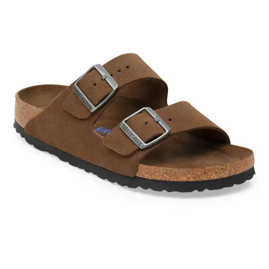 Cover image of DARK TEA Birkenstock Arizona Soft Footbed Suede Leather Regular Men's