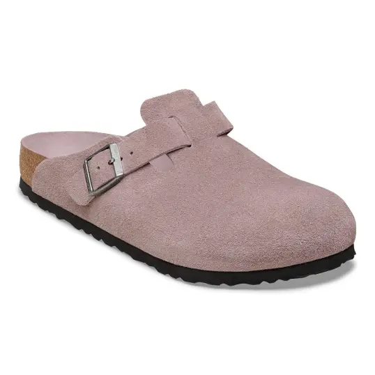 Cover image of FADED PURPLE Birkenstock Boston Soft Footbed Suede Narrow Women's