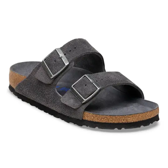 Cover image of Charcoal Birkenstock Arizona Soft Footbed Suede Regular Men's