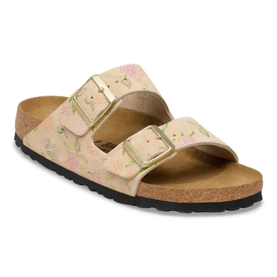 Cover image of Flowers Sandcastle Birkenstock Arizona Suede Narrow Women's