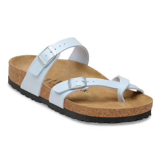 Cover image of Graceful Baby Blue Birkenstock Mayari Birko-Flor Regular Women's