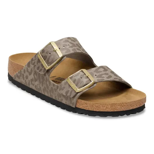 Cover image of Leo Gray Taupe Birkenstock Arizona Birki Narrow Women's