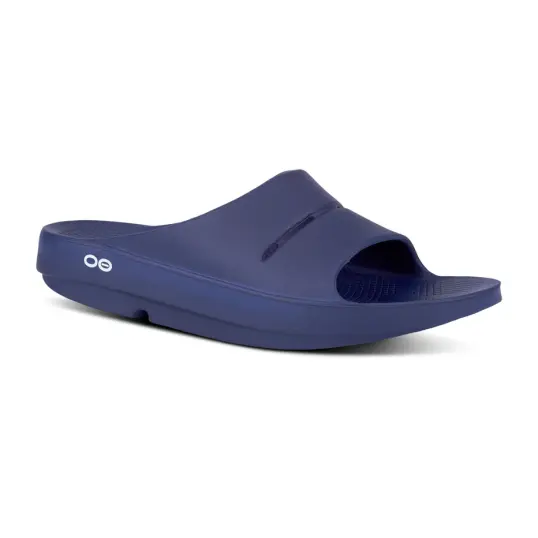 Cover image of Navy Oofos Ooahh Slide Sandal Unisex