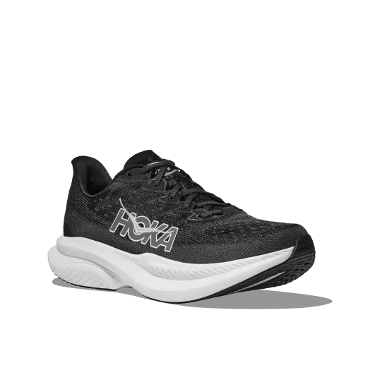 Cover image of BLACK/WHITE Hoka Mach 6 Women's