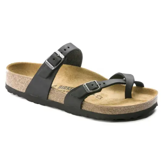 Cover image of BLK OILED Birkenstock Mayari Natural Leather Regular Oiled Women's