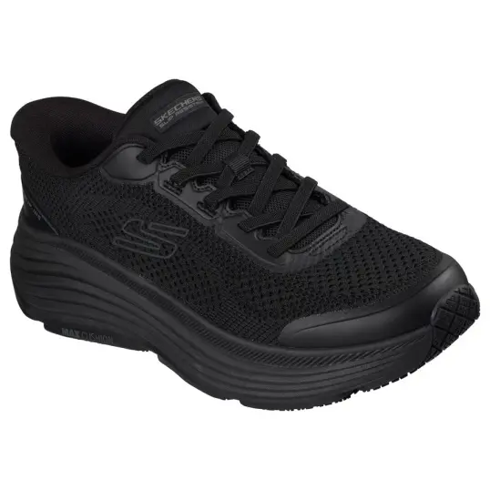 Cover image of Black Skechers Slip ins Work Slip Resistant Max Cushioning Endeavour Shouka Men's