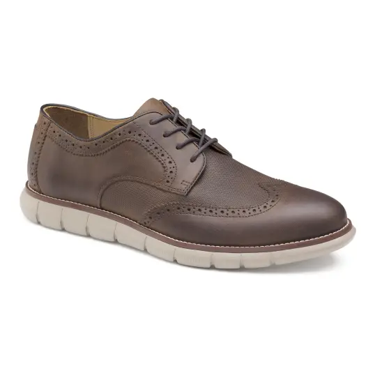 Cover image of BROWN OILED Johnston & Murphy Holden Embossed Wing Tip Men's