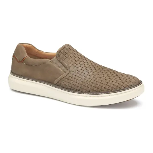 Cover image of Taupe Woven  Nubuck Johnston & Murphy McGuffey 2 Woven Slip-On Men's