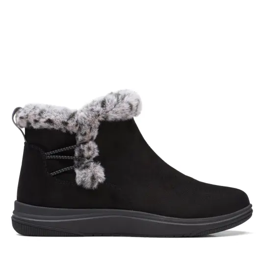Cover image of BLACK Clarks Breeze Fur Women's