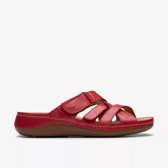 Cover image of RED LEATHE Clarks Cecily Slide Women's