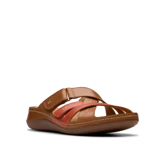 Cover image of Tan Combi Clarks Cecily Slide Women's