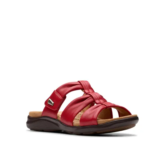 Cover image of CHERRY RED Clarks Kitly Slide Women's