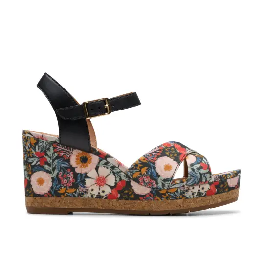 Cover image of Black Clarks Chicly Floral Women's