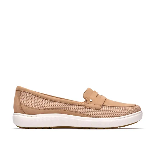 Cover image of BEIGE NUBUCK Clarks Nalle Glide Women's