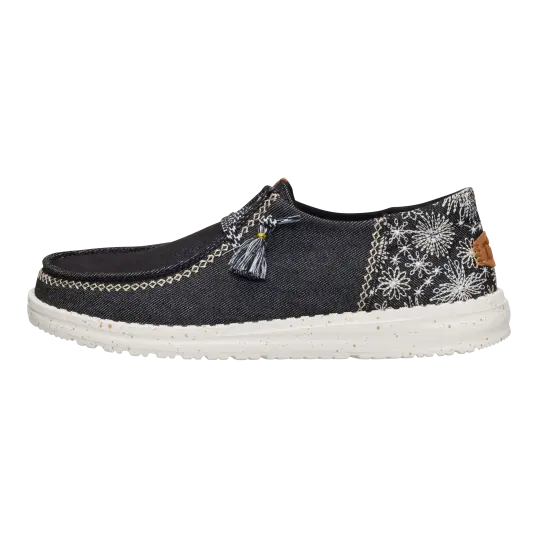 Cover image of Black Hey Dude Wendy Funk Embroidered Floral Women's